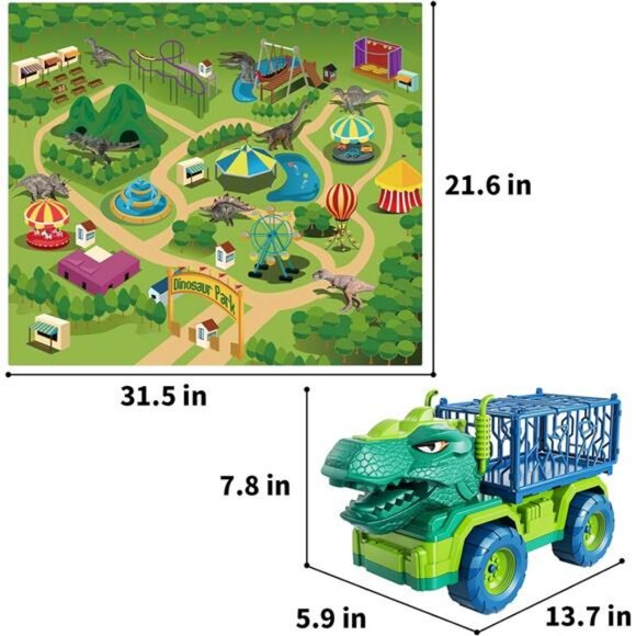 Dinosaur Truck Toys for Kids 3-5 Years, Tyrannosaurus Transport Car - Picture 2 of 7